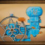 Little Blue Steam Engine  -  24 x 36 oil on canvas