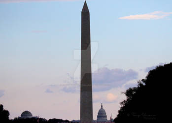 Washingon and Capitol at Dusk on Labor Day