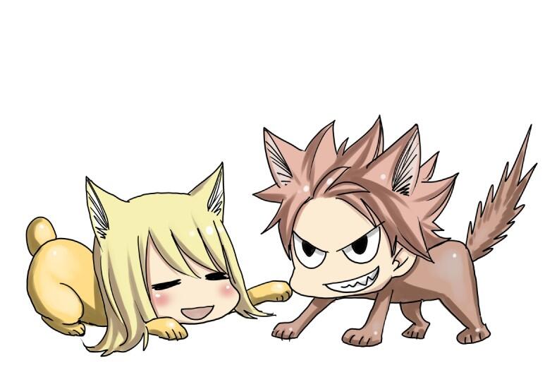 Nalu (fairy tail dog version) by hiro Mashima