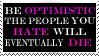 Be Optimistic Stamp