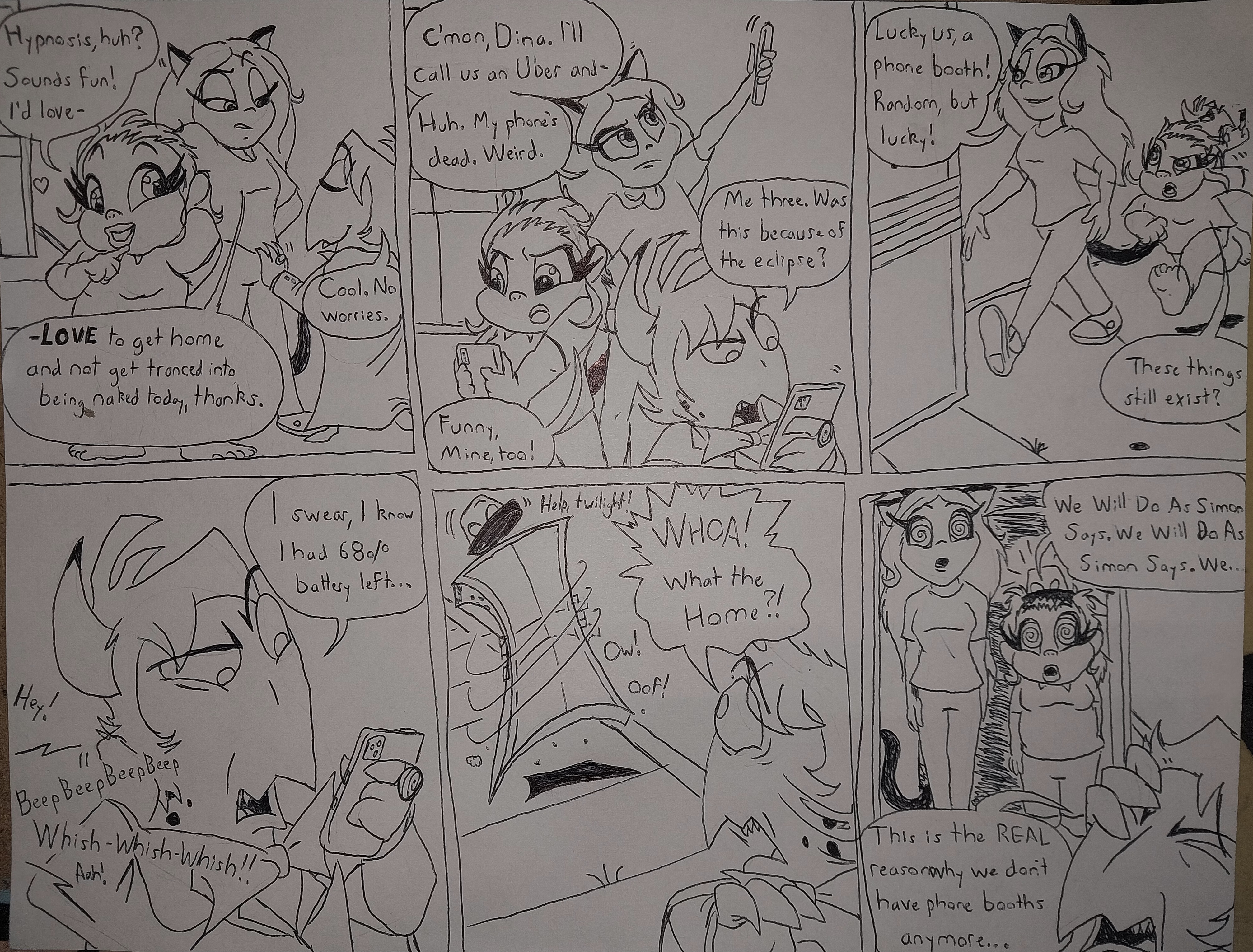 Maxwell, Chibi-dina, twilight, and a Phoney Booth