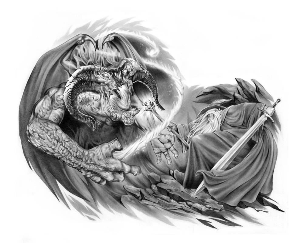 Balrog versus Gandalf by ca5per on DeviantArt