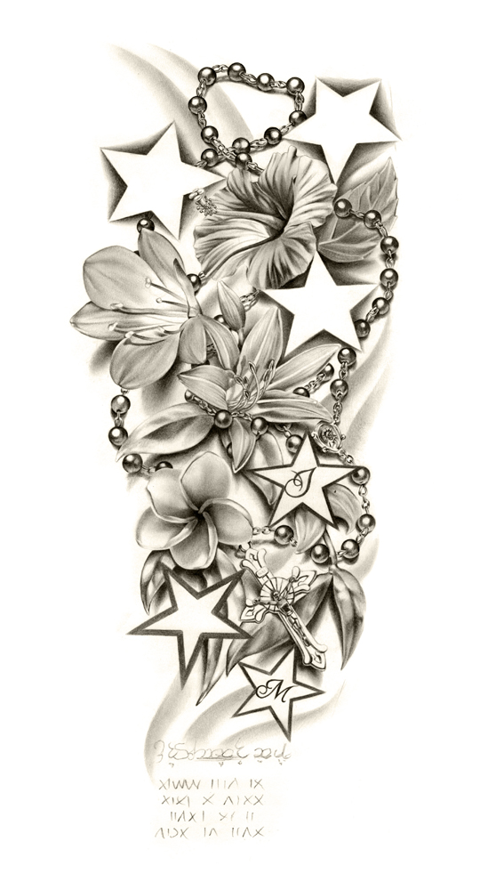 Flowers Composition Sleeve tattoo by ca5per on DeviantArt