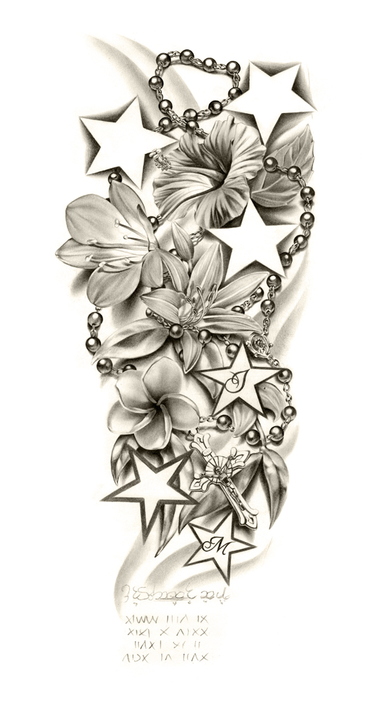 Flowers Composition Sleeve tattoo by ca5per on DeviantArt Flowers Composition Sleeve tattoo by ca5per on DeviantArt