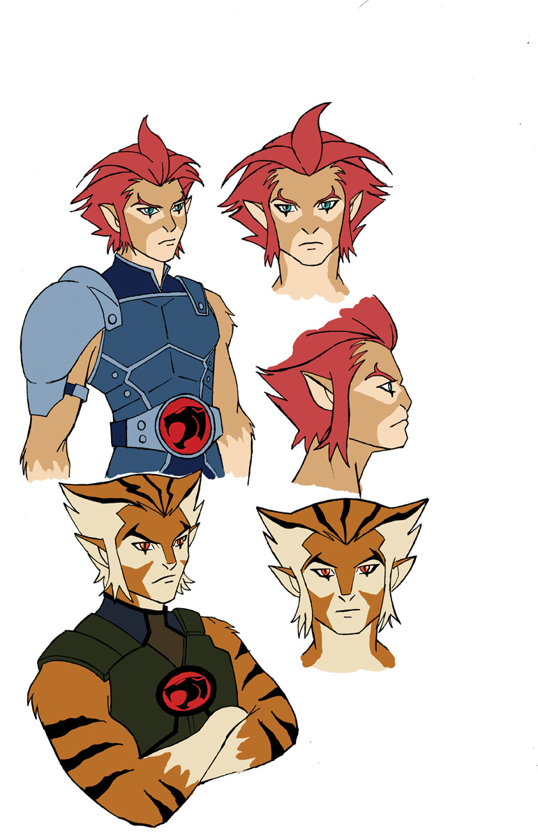 simple sketches of liono and tygra