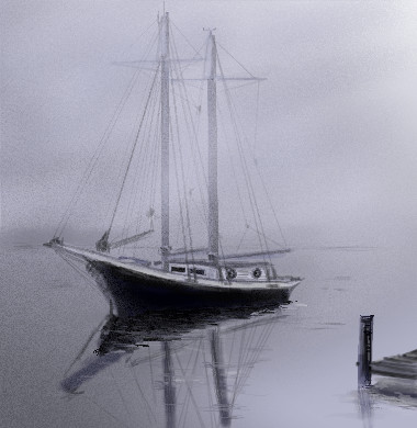 Schooner Little Red at Anchor