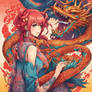 Tattooed Anime Woman With A Dragon