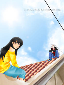 Sitting on the roof