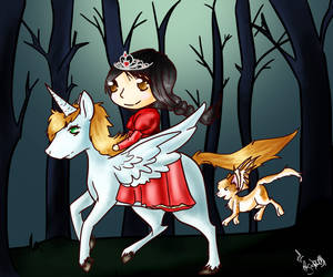 Commission: The Princess and the Unicorn by Inkcess Commission: The Princess and the Unicorn by Inkcess