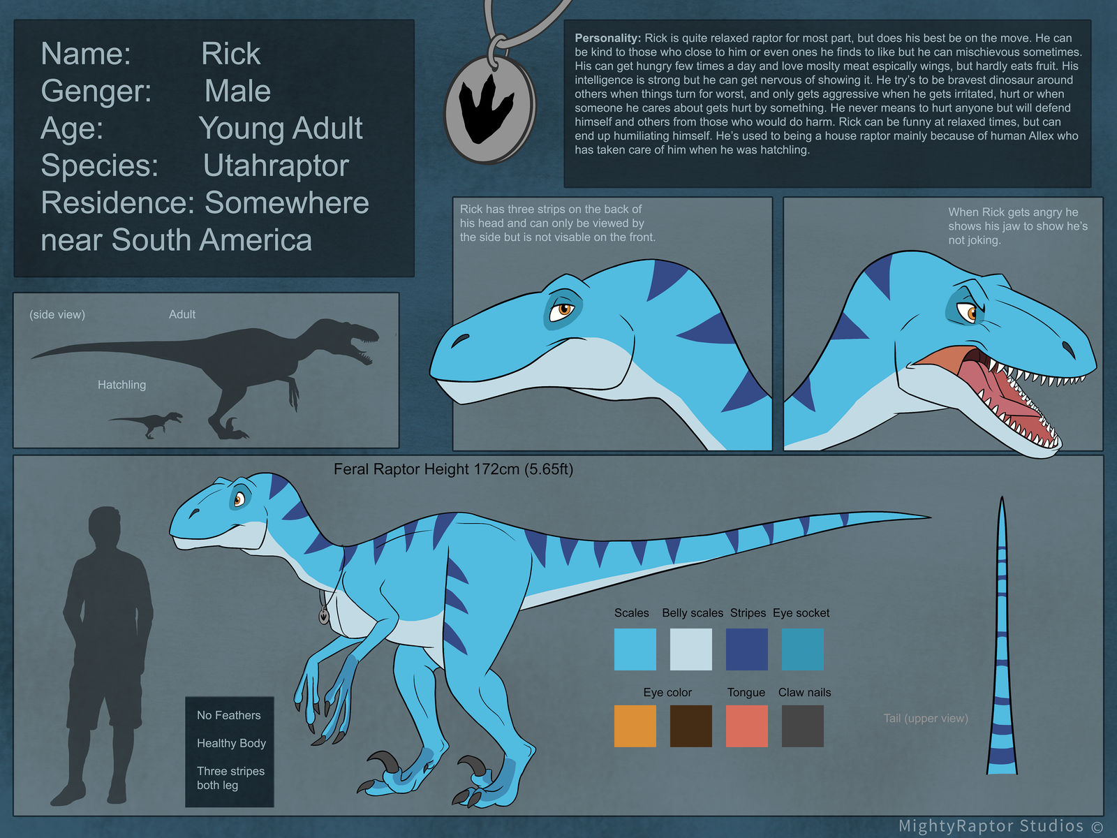 Rick Raptor Rick's Reference Sheet 2017 by MightyRaptor on DeviantArt