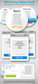 3D Pricing Tables Pack
