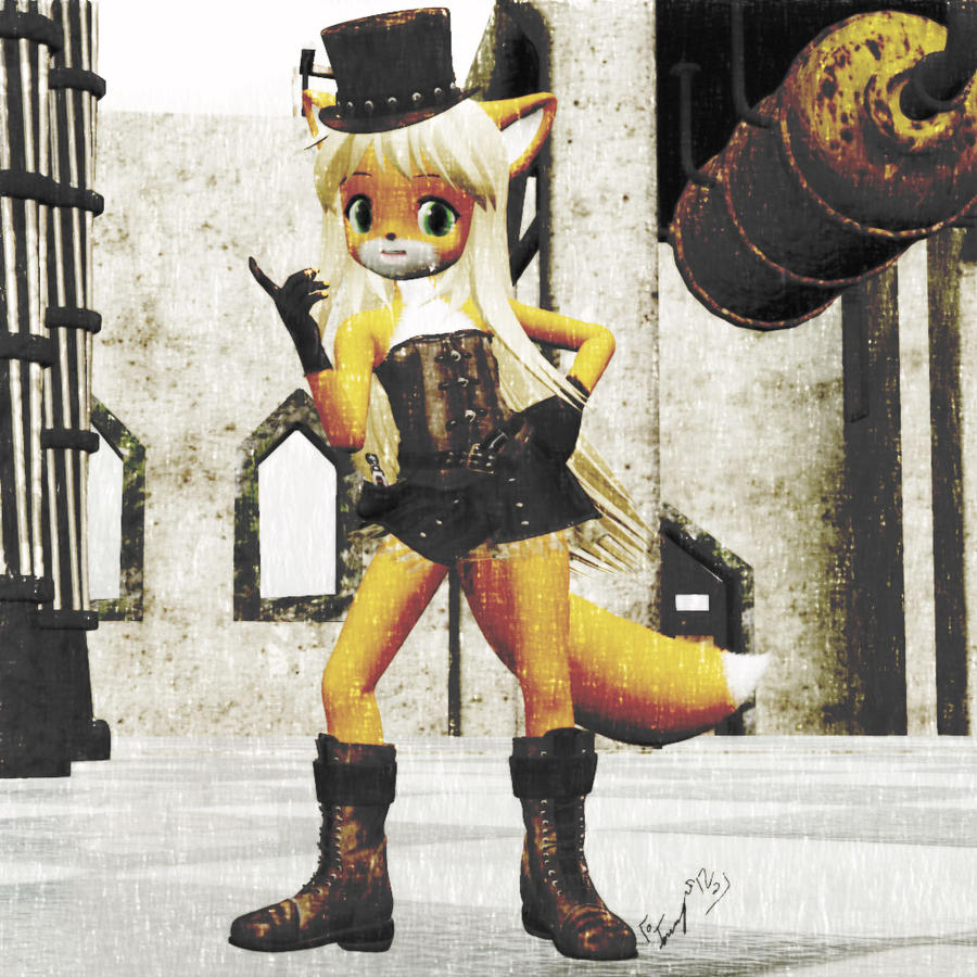 Steam Punk Anime Fox Old Pictureish