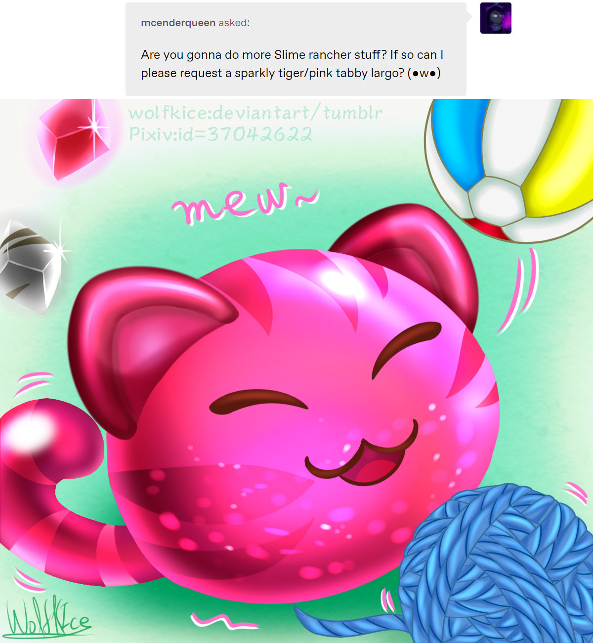 I did it again! This time with Pink Slime and a Tabby! (Going in order  through the Slime Rancher Wiki) I don't like these ones as much but imo  they are still