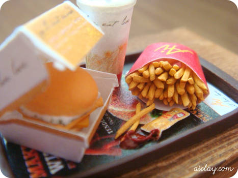 Miniature fish burger meal