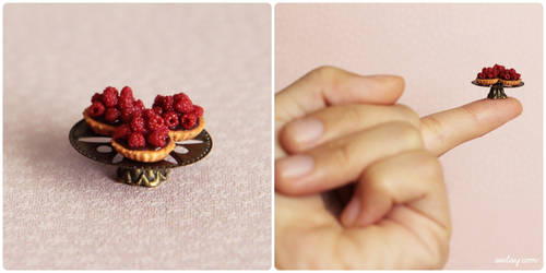 Miniature raspberry tartlets.