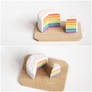 A tiny rainbow cake.