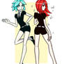 Phosphophyllite n Cinnabar