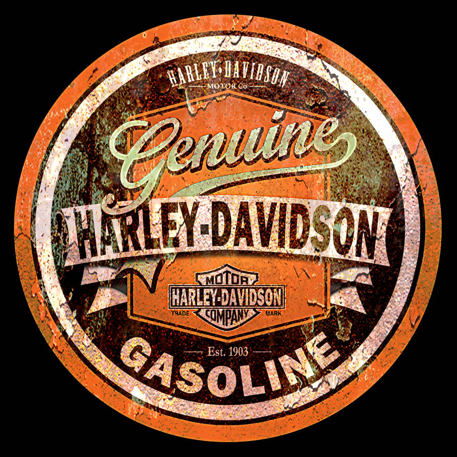Harley Davidson vintage sign with rust texture by Domestrialization on ...
