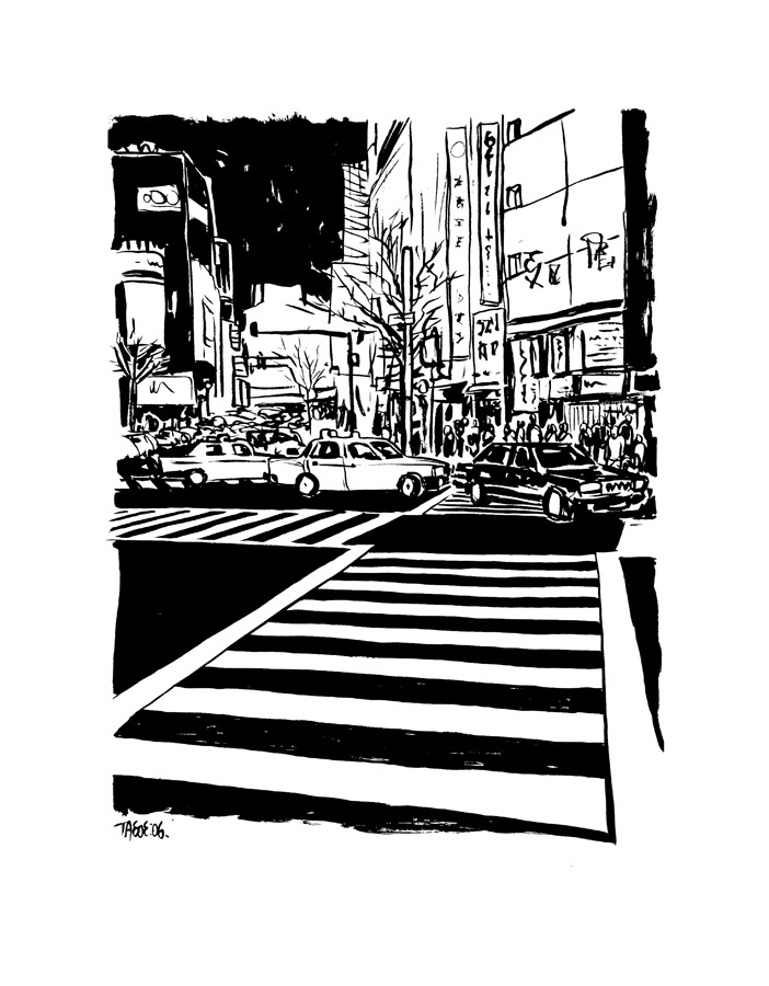 sketch of Shibuya-Tokyo