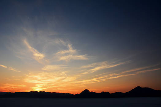 Sunset on the Bonneville Salt Flats