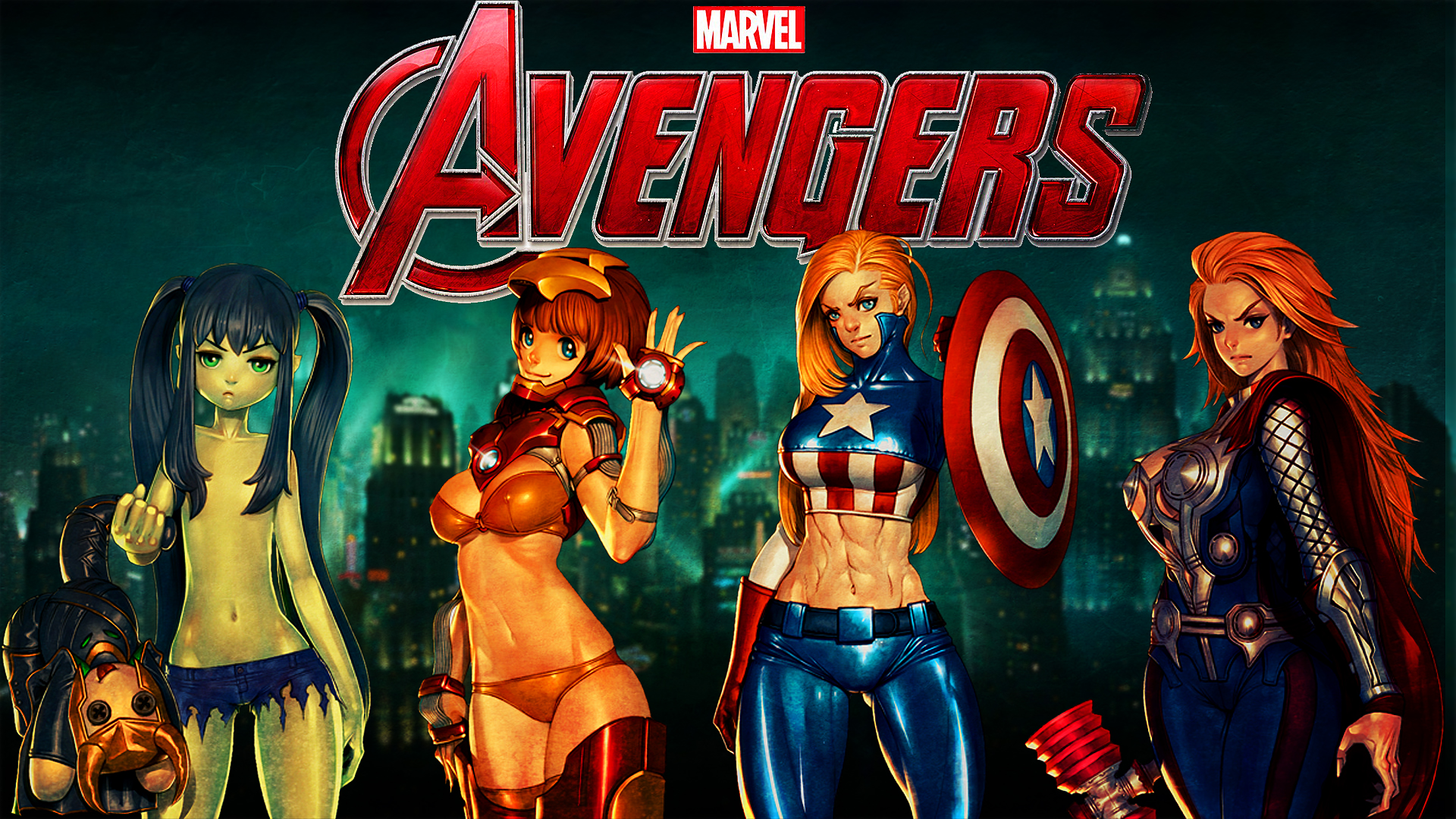 Wallpaper - The Avengers Girls by RegorZero on DeviantArt