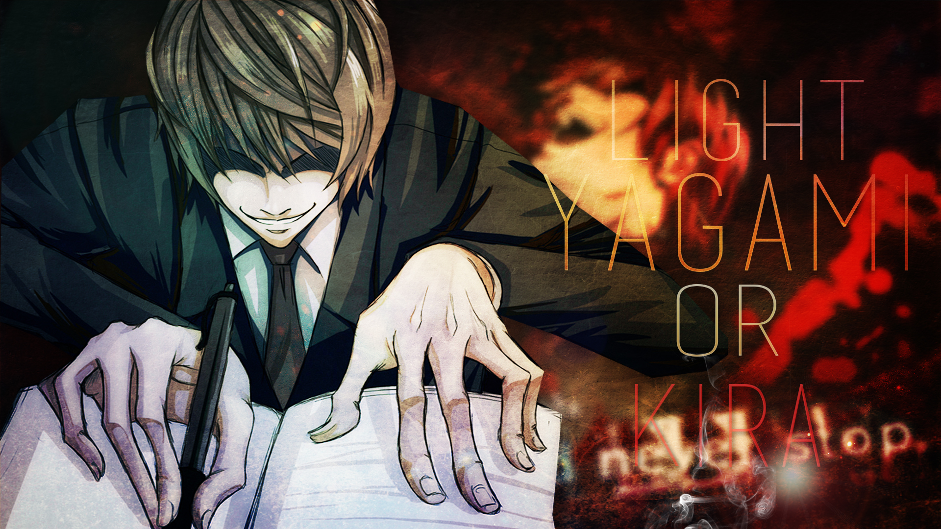 Kira with Deathnote book Wallpaper Download