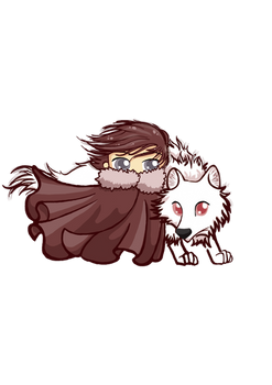 jon and ghost chibis