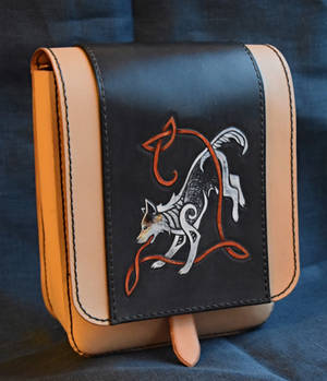 Leather wolf bag