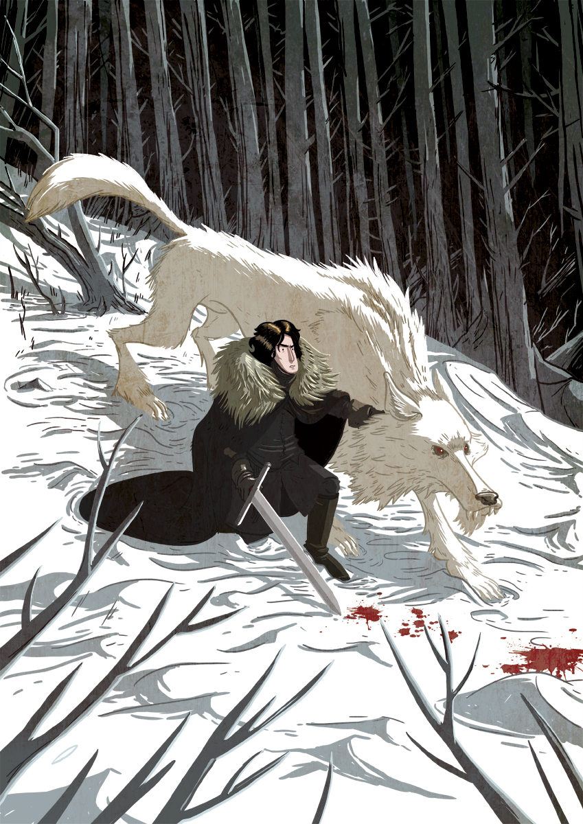 Jon Snow and Ghost