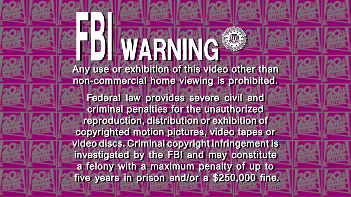 TCDHE - FBI Warning Policy Screen by AJBThePSAndXF2001 on DeviantArt