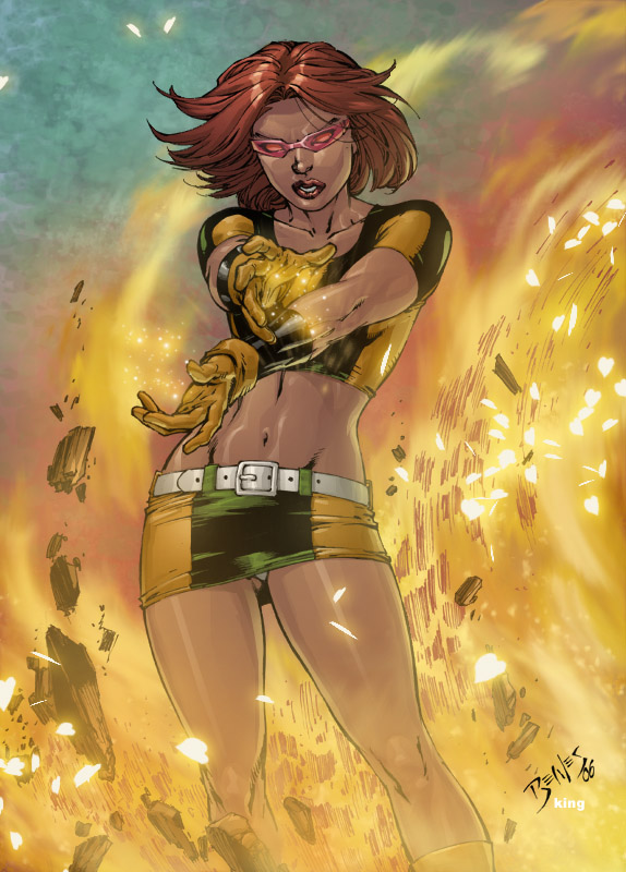 Rachel Summers on fire