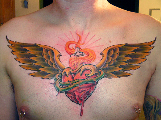 Sacred Heart with wings