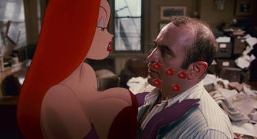 Jessica Rabbit kisses Eddie Valiant