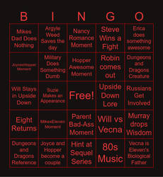 Stranger Things Season 5 Bingo Card