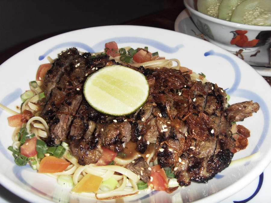 Pasta with Grilled Beef