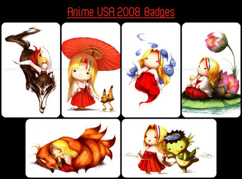 Squishies: Anime USA Badges