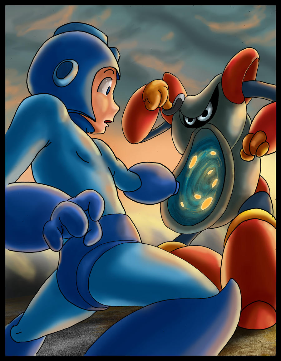 Commission:Mega Man VS Toilet Man