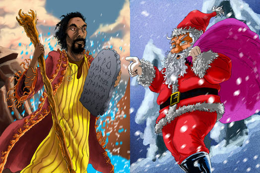 Fan Art: Moses Vs Santa Claus /work in progress