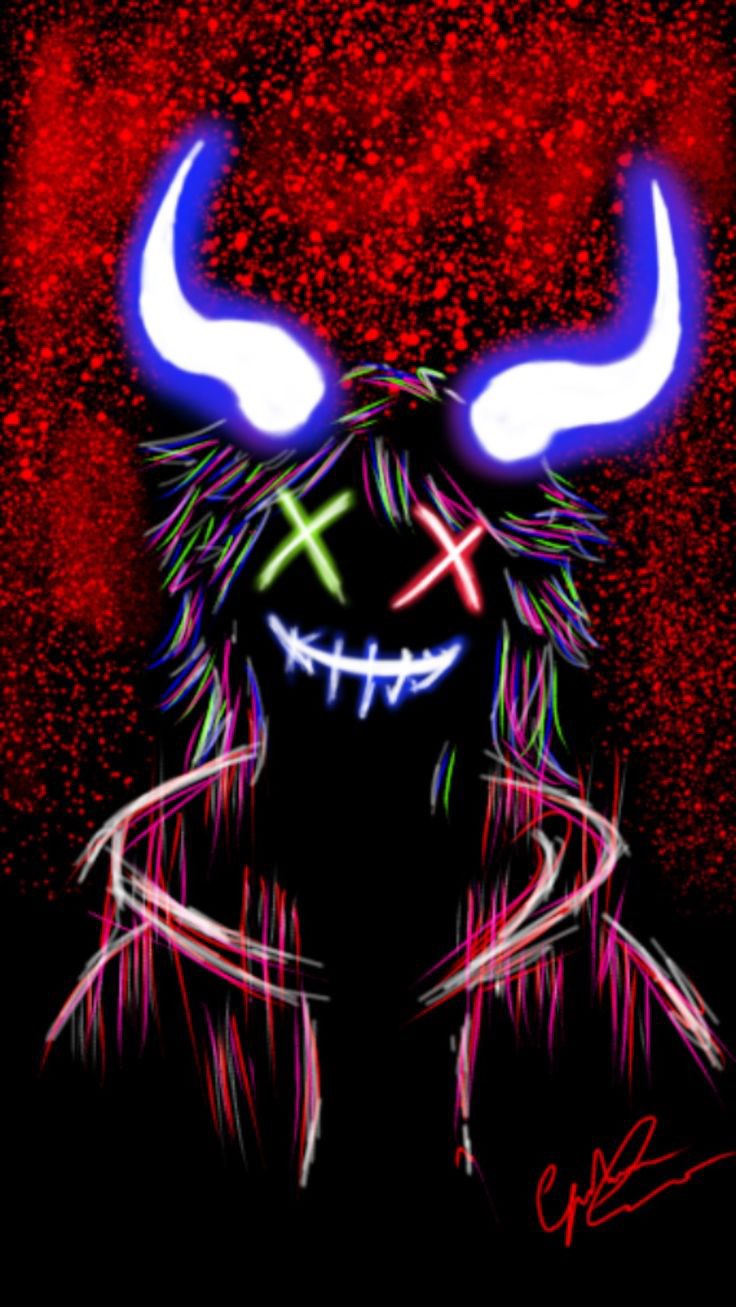 Neon Dark Anime with Horns Wallpaper. by CorruptedRequired on DeviantArt