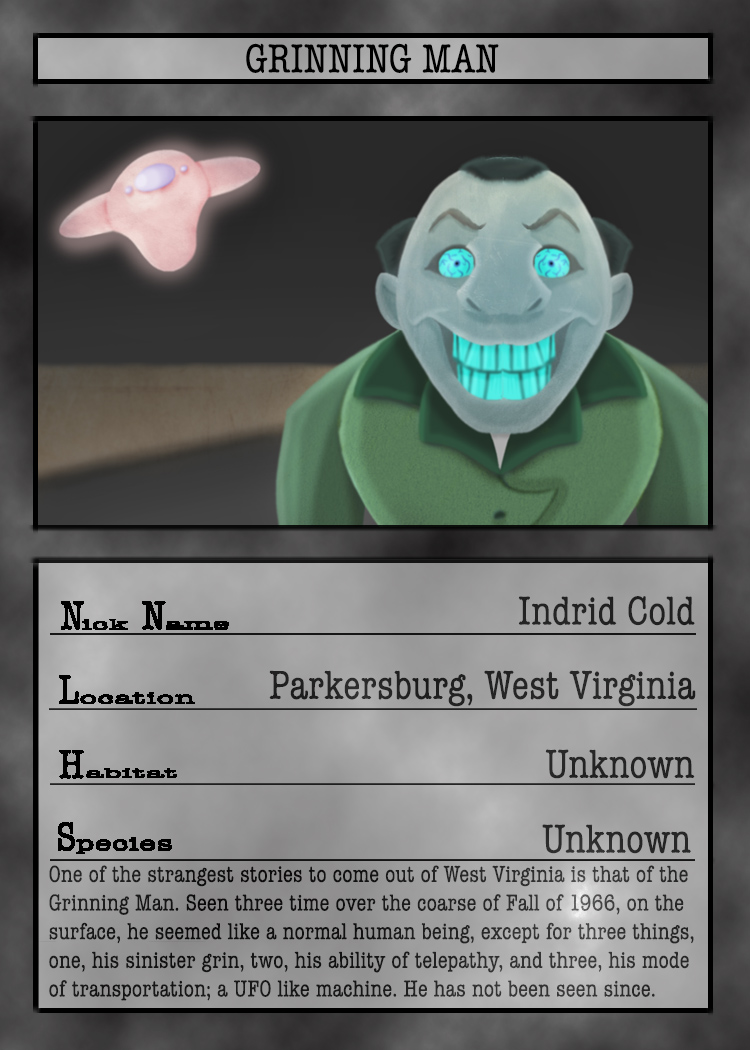 Cryptid Quest Card: Grinning Man by McDonaldbros on DeviantArt