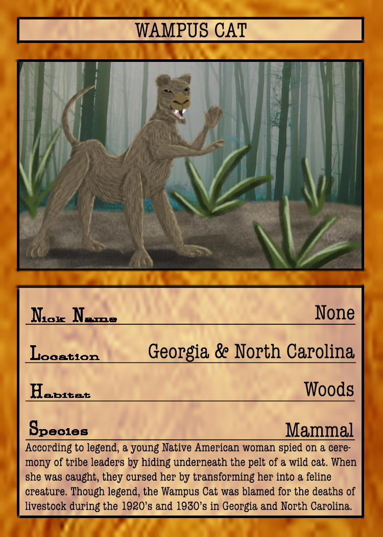 Cryptid Quest Card: Wampus Cat by McDonaldbros on DeviantArt
