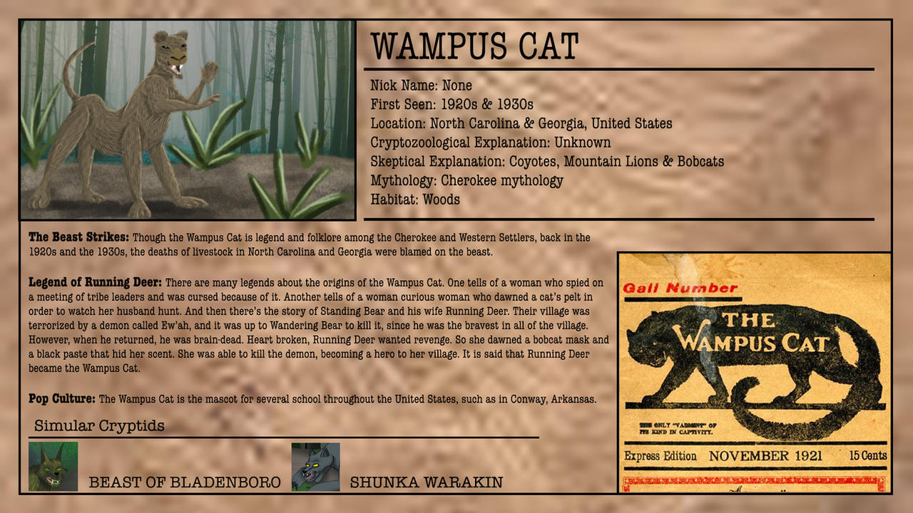 Cryptid Month (June 28): Wampus Cat by McDonaldbros on DeviantArt