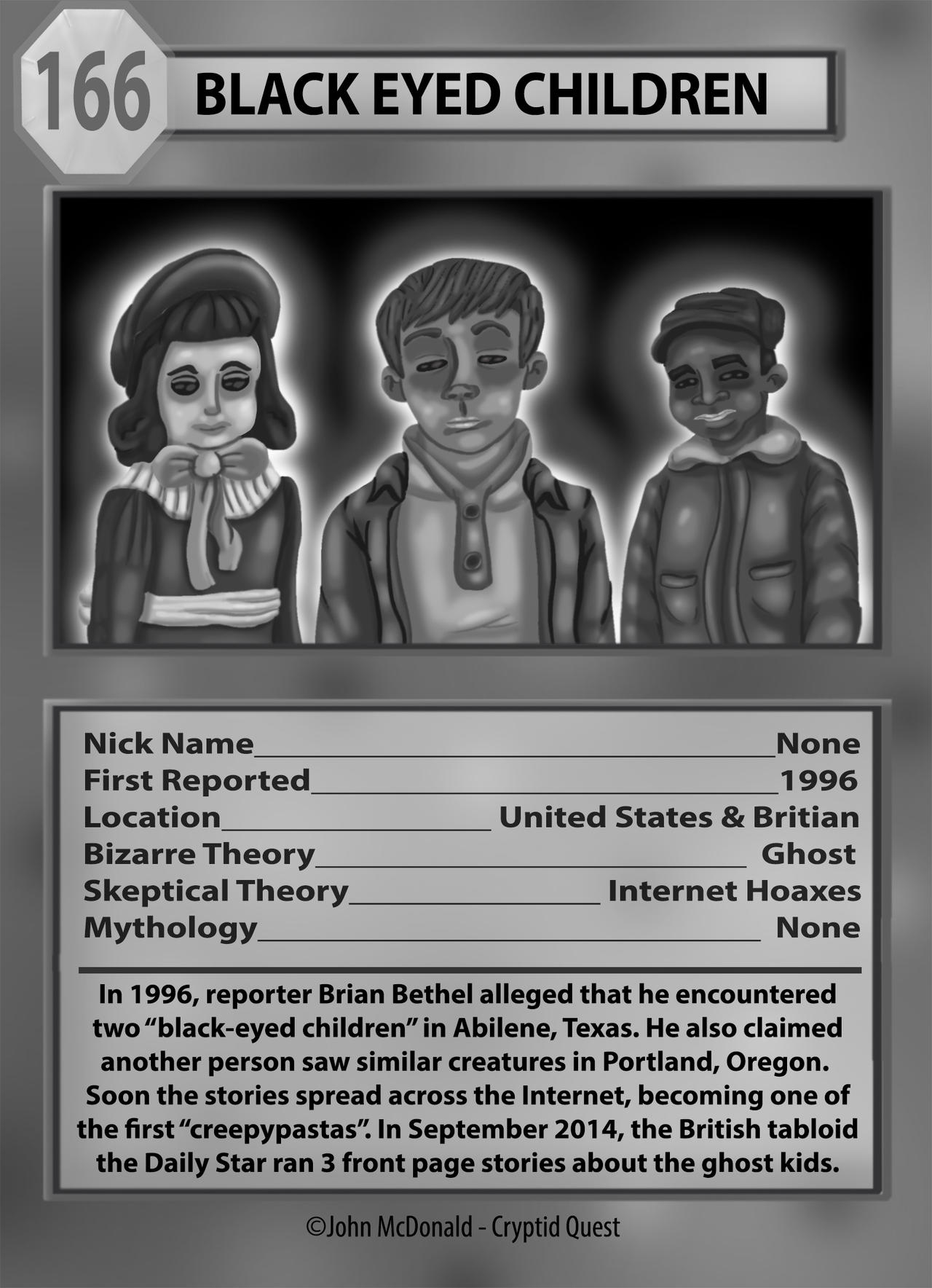 Cryptid Quest Card: Black Eyed Children by McDonaldbros on DeviantArt