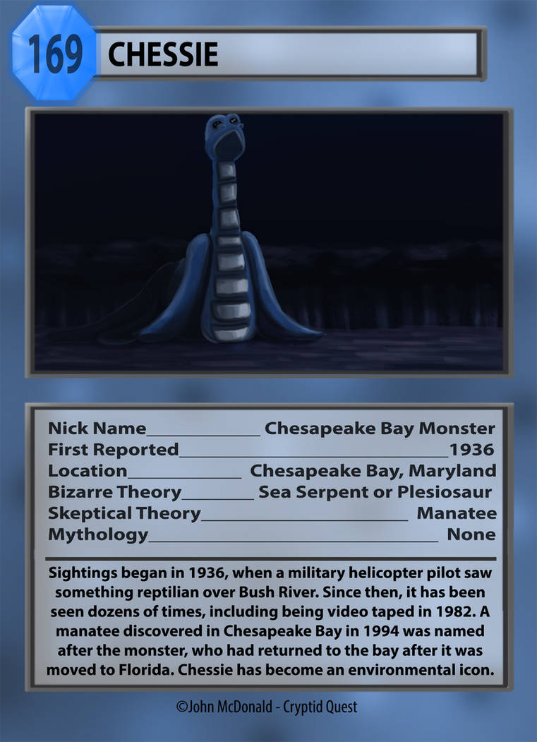 Cryptid Quest Card: Chessie by McDonaldbros on DeviantArt
