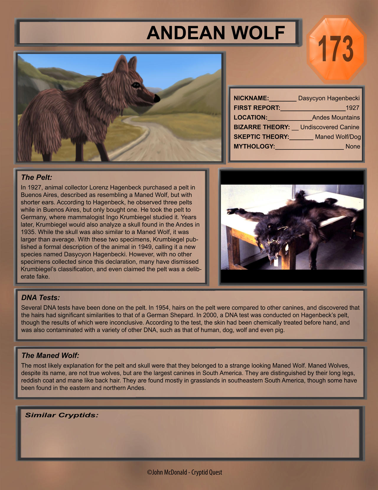 Cryptid Month: Andean Wolf by McDonaldbros on DeviantArt