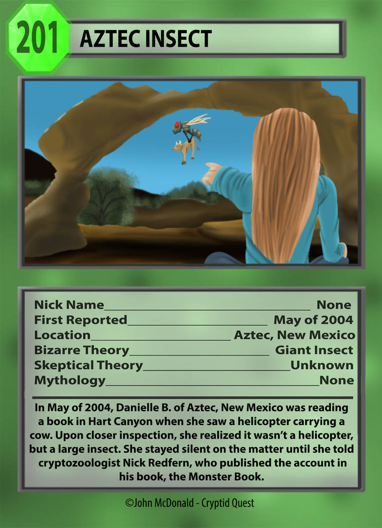 Cryptid Quest Card: Aztec Insect by McDonaldbros on DeviantArt