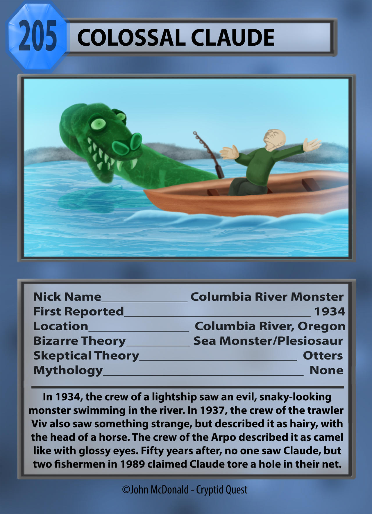 Colossal Calude Cryptid Quest Card: Colossal Claude by McDonaldbros on DeviantArt