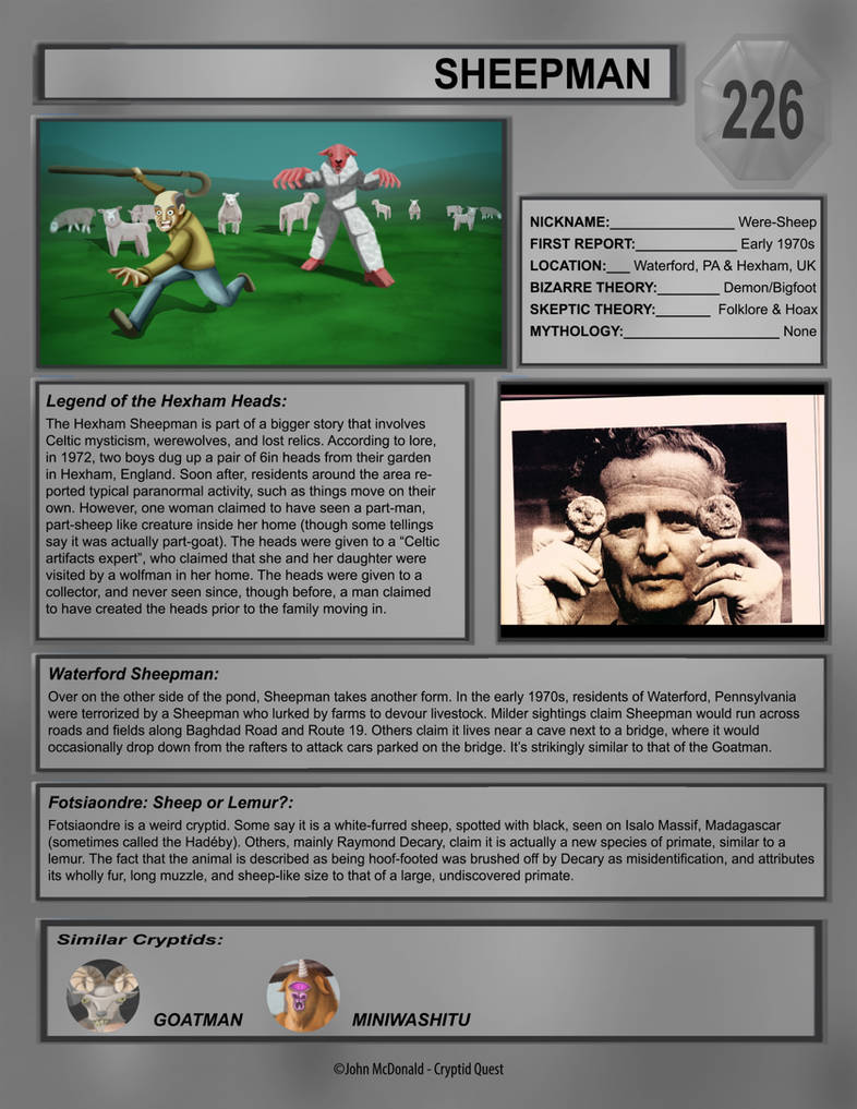 Cryptid Month 10: Sheepman by McDonaldbros on DeviantArt