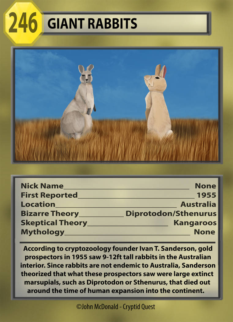 Cryptid Quest Card: Giant Rabbits by McDonaldbros on DeviantArt