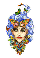 Butterfly Woman - Tattoo Design